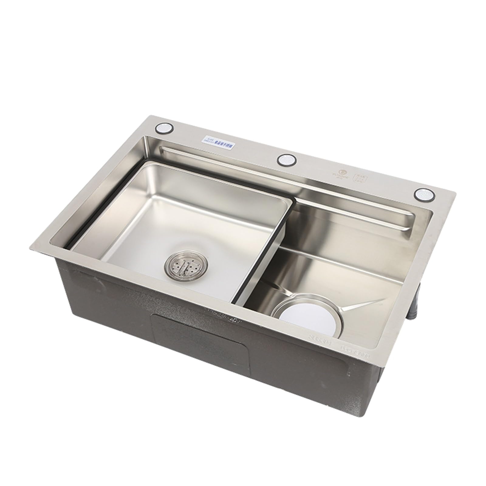 Évier de cuisine en acier inoxydable nano JATIBOSH évier multifonctionnel avec planche 75x45