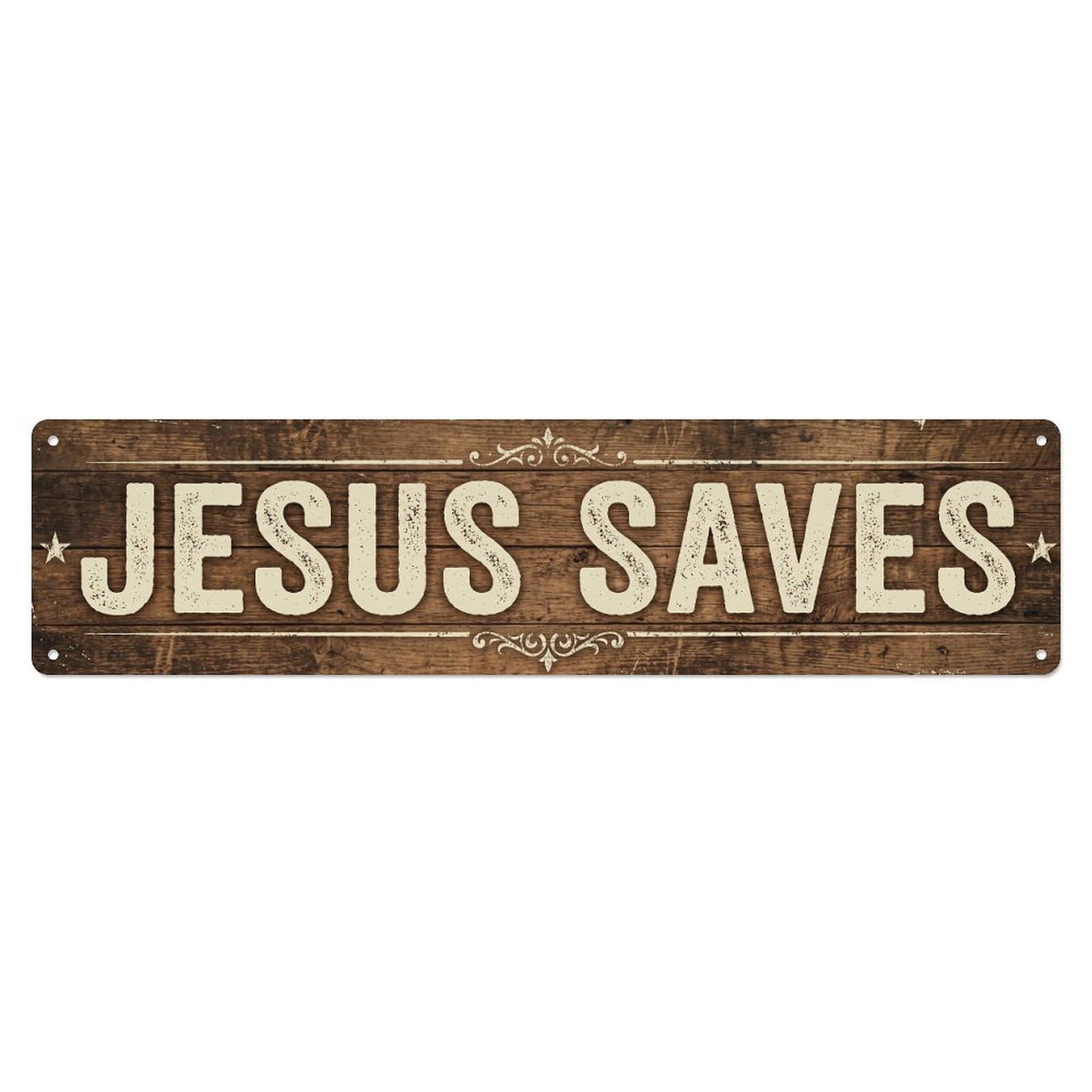 Jesus Saves Redeemed Metal Tin Sign