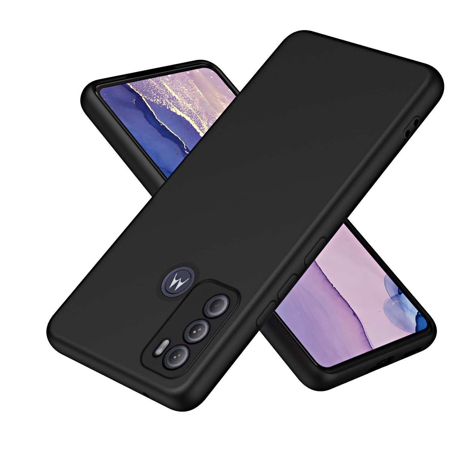 CLOYAAR Silicone Back Cover Case for Motorola Moto G60/G40 Fusion | Slim & Anti-Scratch | Camera Protection | Matte Finish - Black