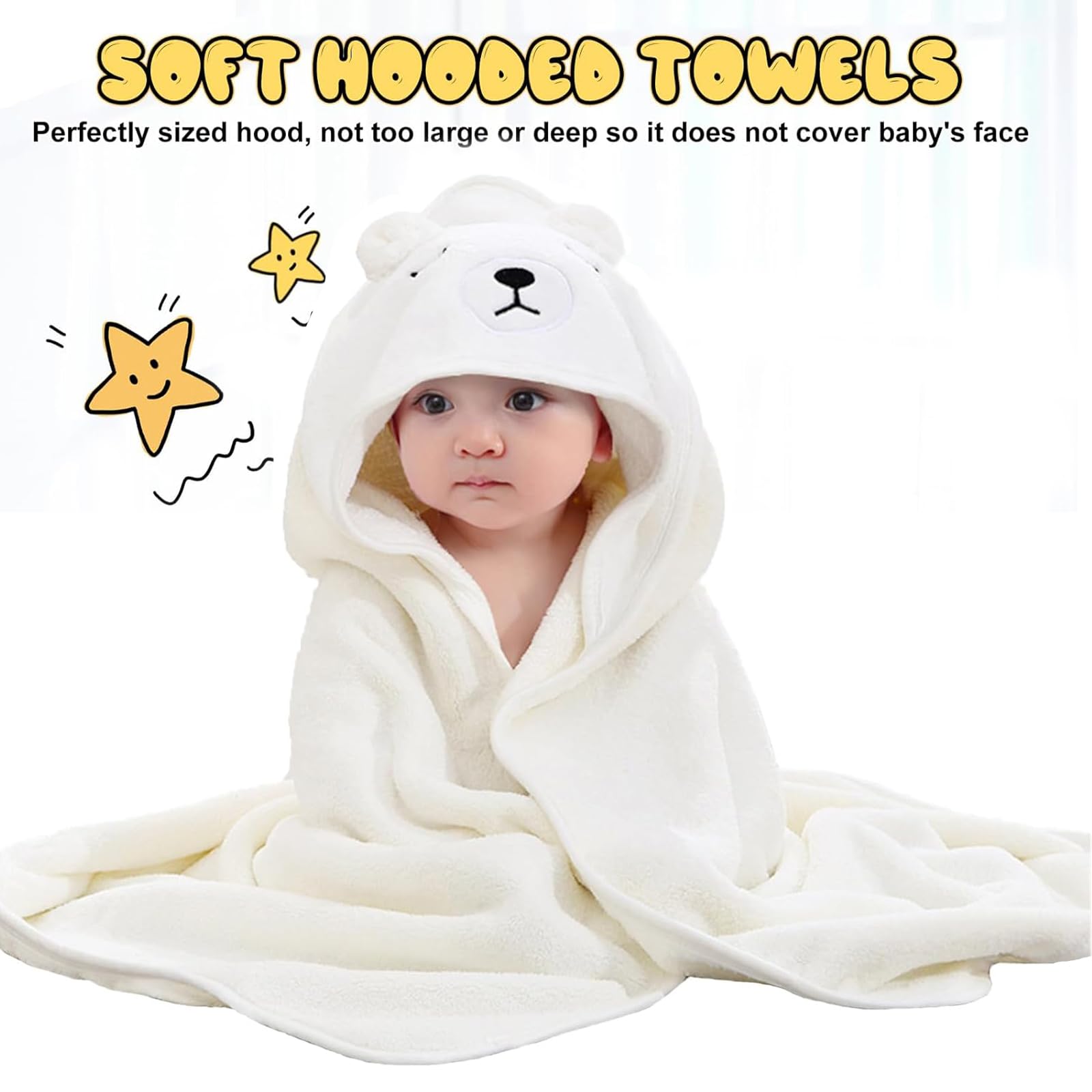 Moorstdel Hooded Baby Towel (white) - Image 3