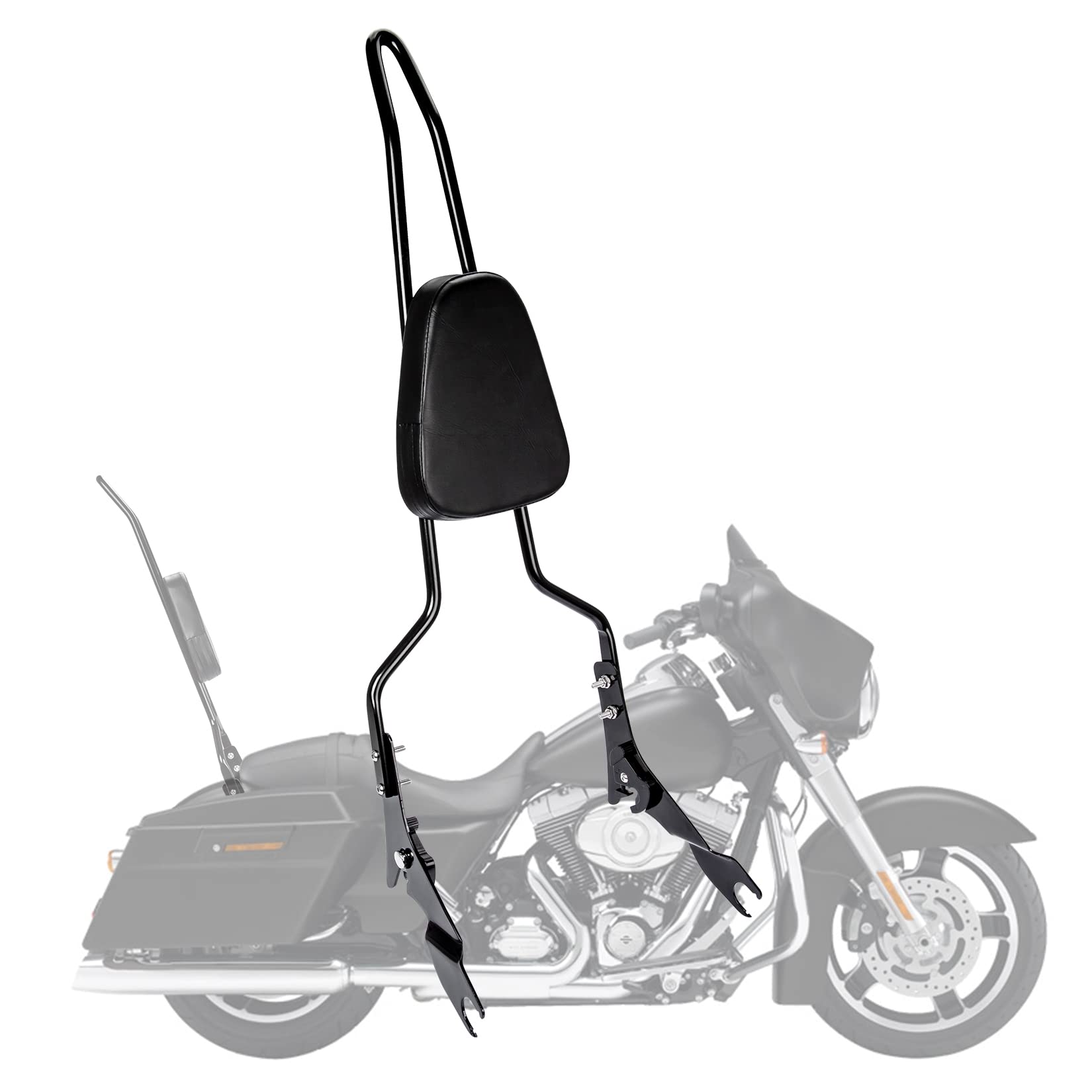 Moto 16 ''Nero Staccabile Sissy Bar Schienale Passeggero Posteriore Per Harley Touring CVO FLHR Road Street Electra Glide 09-2025  201355758
