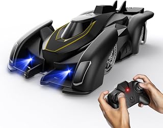 Remote Control Wall Climbing Car, RC Stunt Car with Rechargeable Indoor Wall Toys, Kids Toys for Boys & Girls Ages 3 and up (Black)