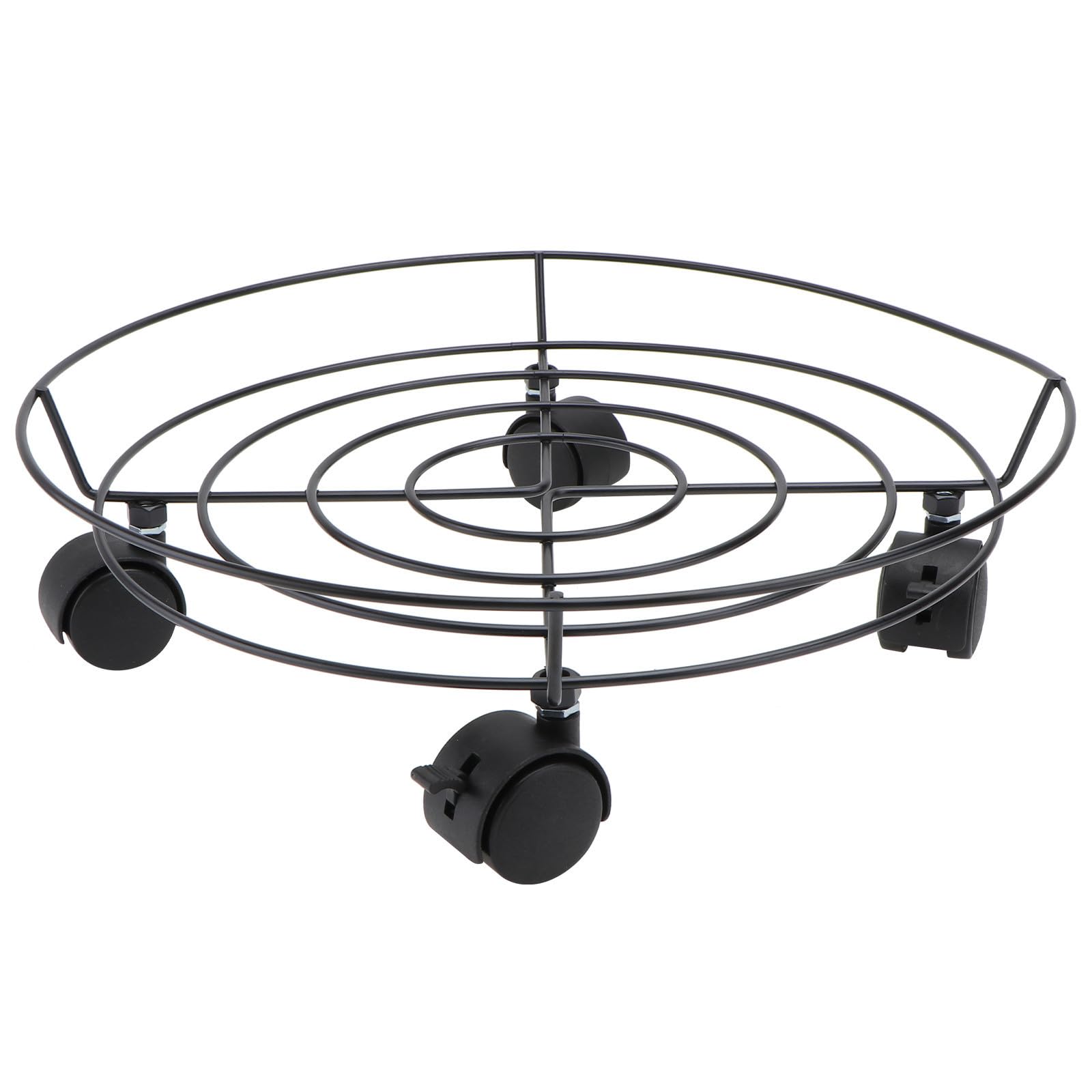 Support à roulettes Yardenfun en fer noir pour pots de fleurs et bonsaïs