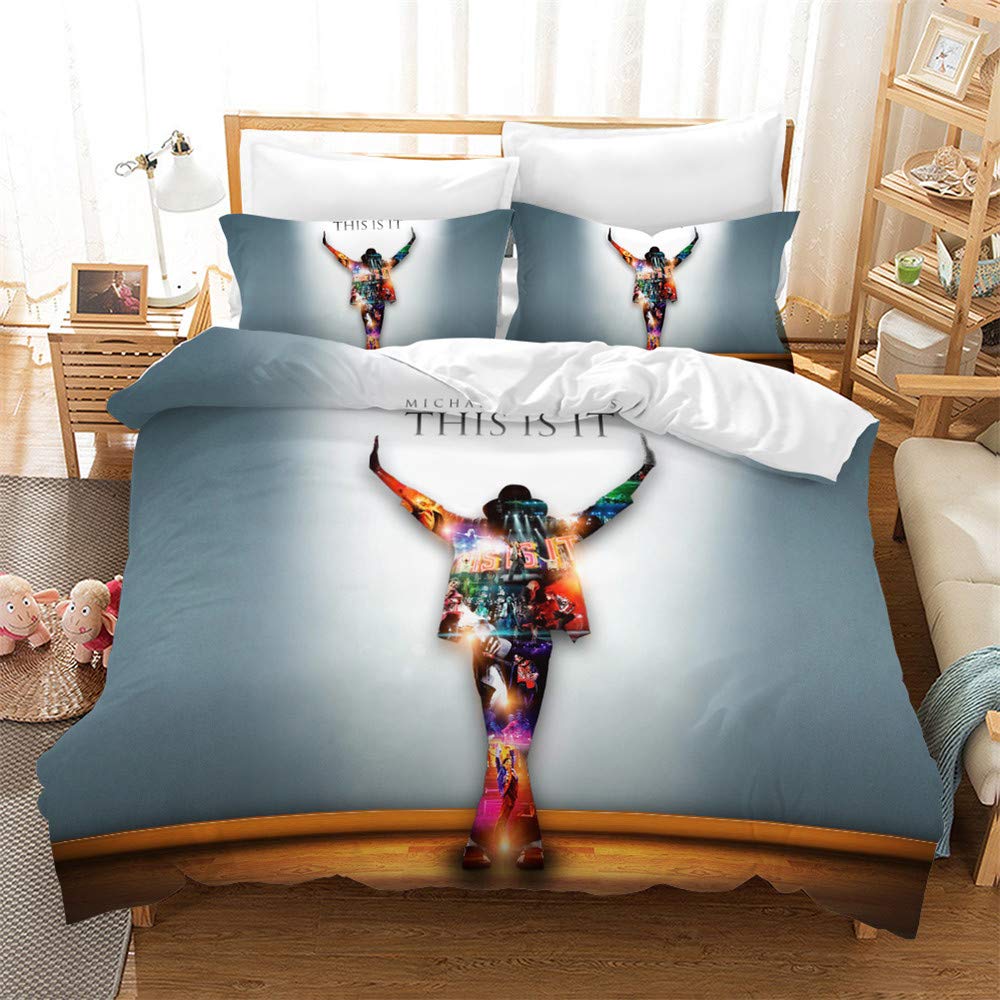 Enfunt-Home Celebrities Duvet Cover Set Soft Lightweight Microfiber 3 Piece Bedding Set with 2 Pillowcase Kids Quilt Cover Closure Double 200 x 200 cm