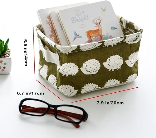 Miniatura 2 de Paquete de 4 cestas de almacenamiento de lona, bolsa organizadora de decoración del hogar para maquillaje de adultos, forros de juguetes de bebé,