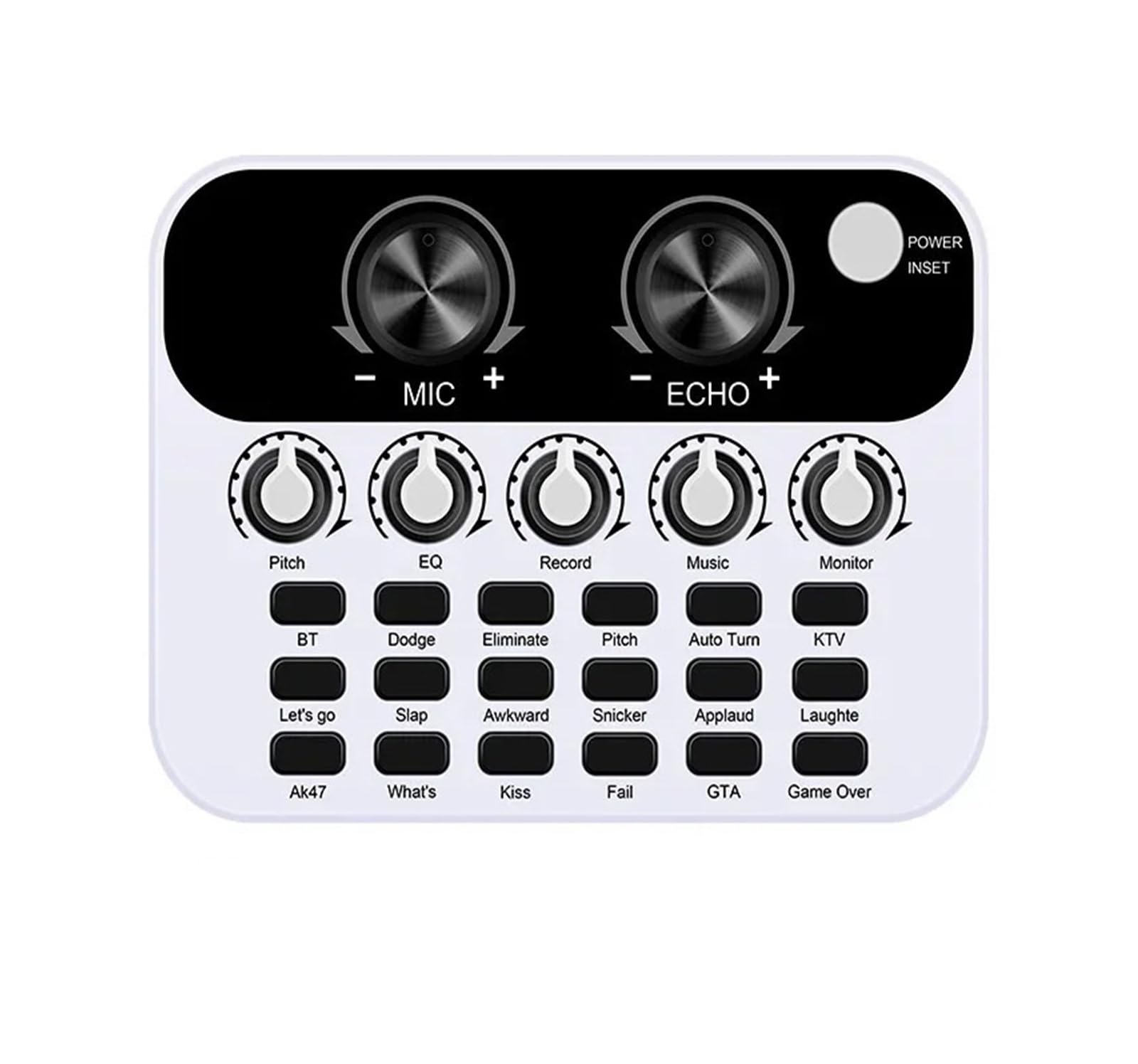 Mini Live Sound Card, Interface Phone Broadcast Recording Podcast Mixer Suitable for Online Sing PC Computer Voice Changer
