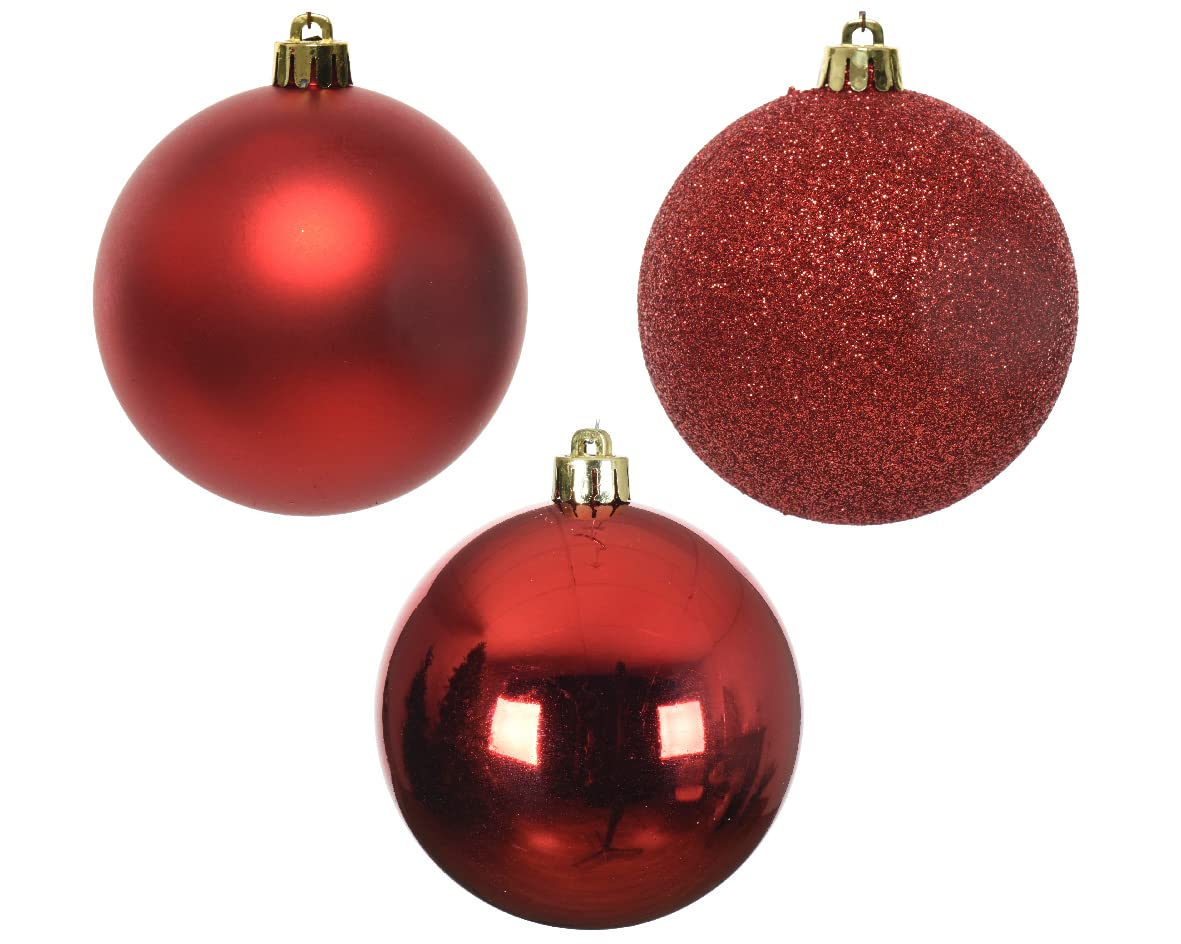 Lot de 34 boules de Noël (D80 mm) Alpine Rouge