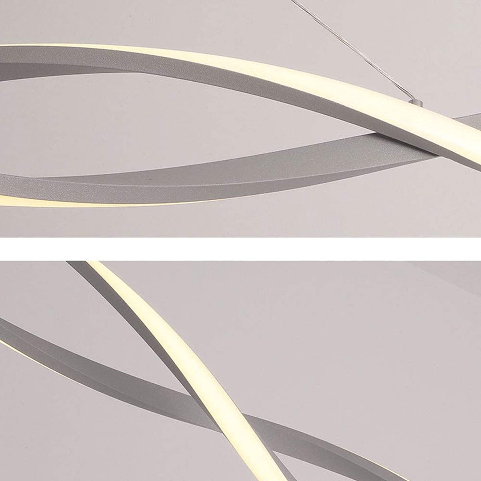 Soggiorno Dimmerabile Telecomando Luce Pendente, 120cm | lampadario per tavolo lungo a soffitto, led sospensione dimmerabile, Moderno Creativo Spirale Design Lampadario