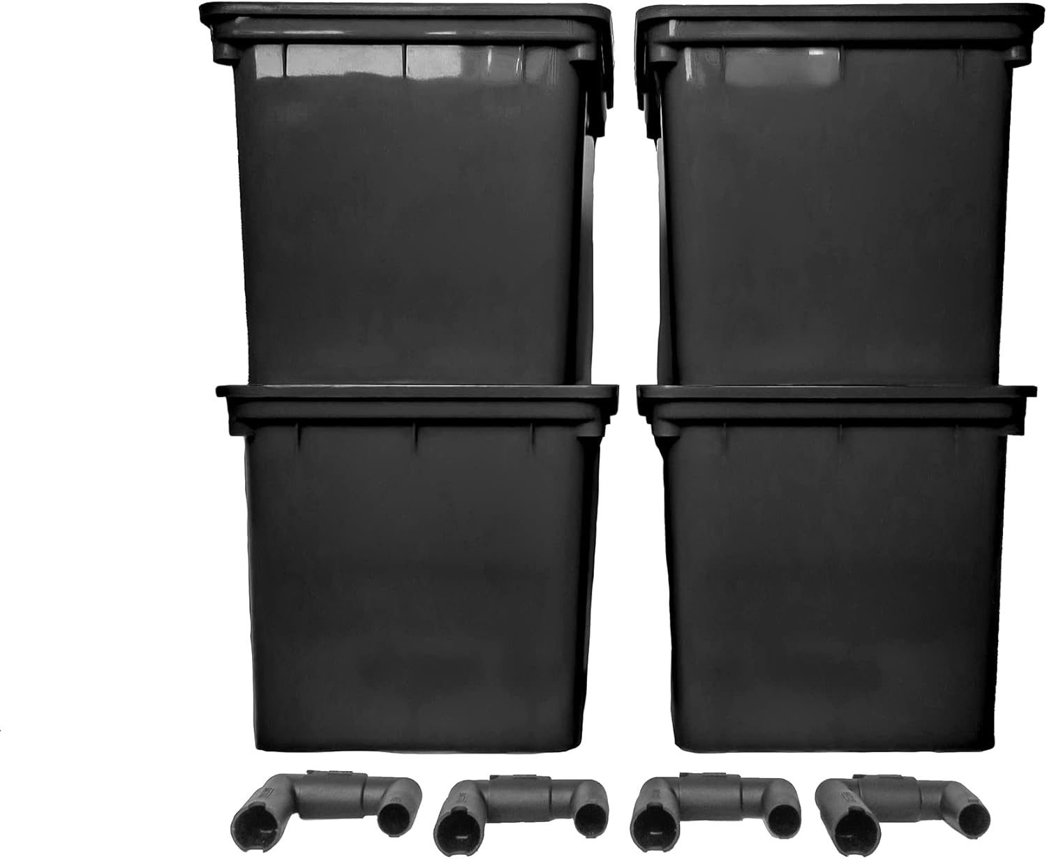 4 Pack Dutch Bucket Hydroponic Bato Buckets with Siphon