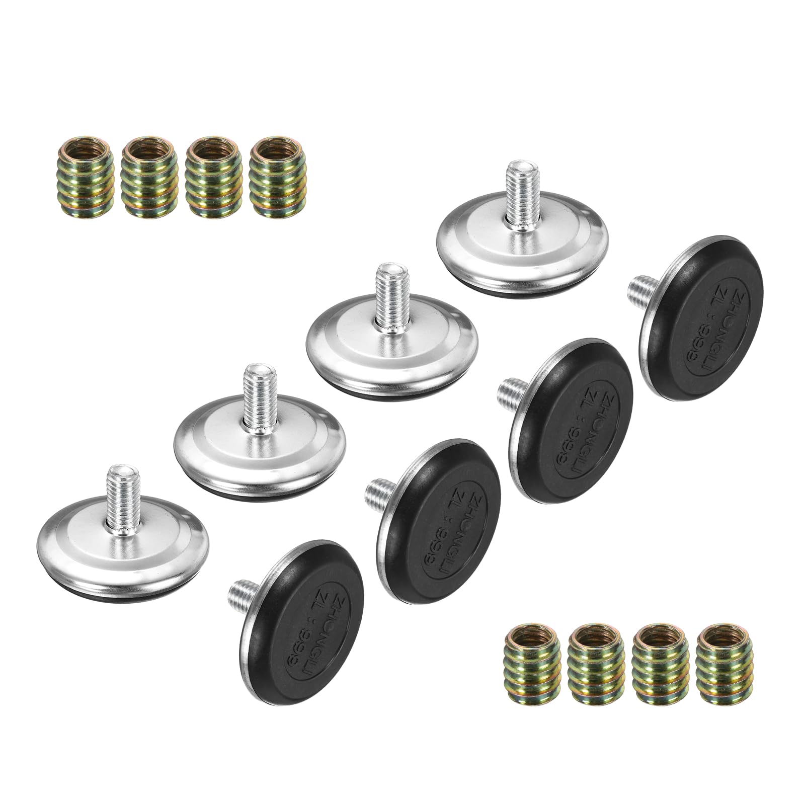 Niveladores M10 con base antideslizante para patas de muebles regulables