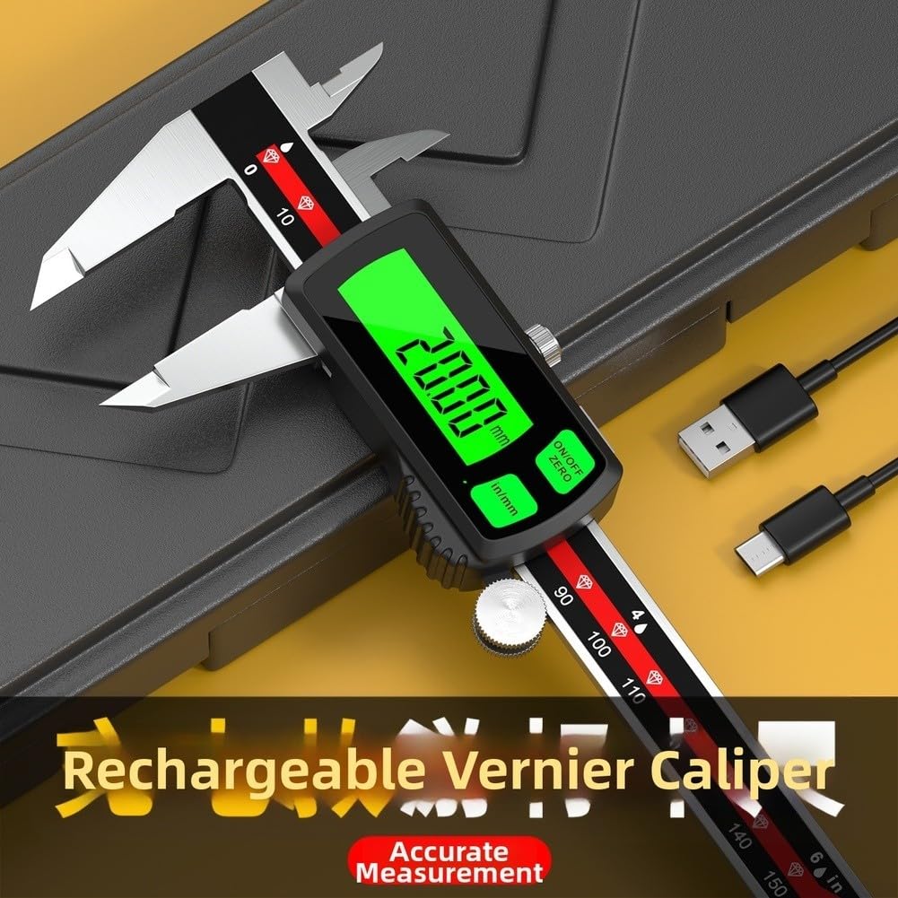 Präzisions Messwerkzeuge Digital Caliper Edelstahl Nullstellfunktion Zoll MM Umwandlung für 3D Druck(0-300mm)