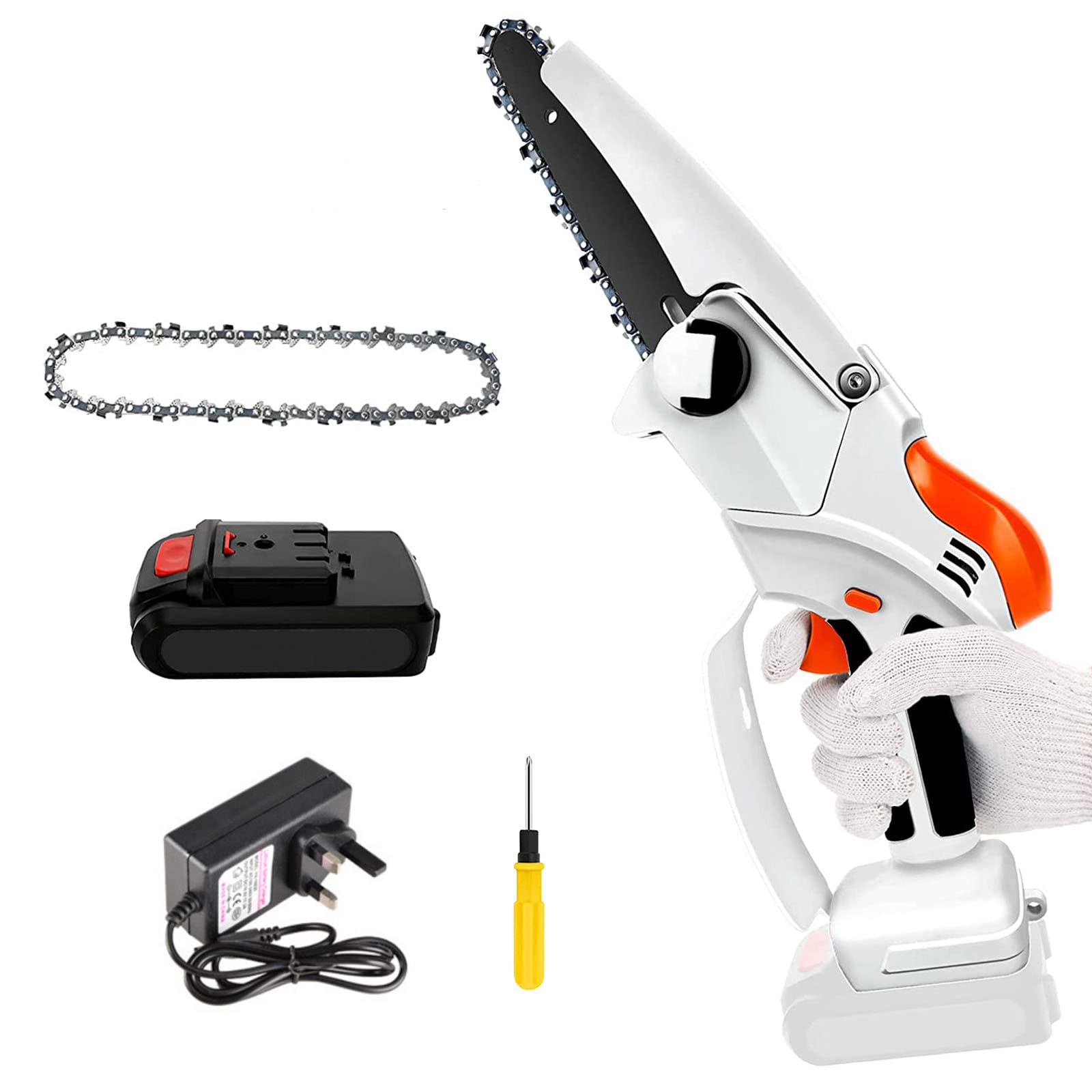 Upgraded Mini Chainsaw 6 Inch Cordless Chainsaw With 21v Rechargeable ...