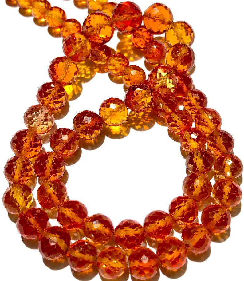 Saphir naturel Padparadscha perles rondes facettées 7-9 mm pour créer un cadeau unique