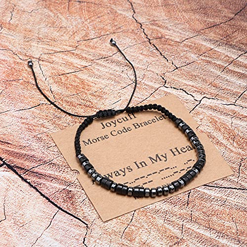 Joycuff Memorial Bracelets For Women Men Remembrance Bracelet Trendy Silk Wrap Bracelet Memorial Gifts For Loss Of Loved One Mom Dad Sympathy Jewelry Morse Code Bracelets Always In My Heart #TOP3