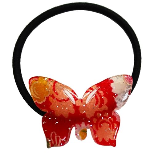 Accesorio para el cabello con diseño de mariposa japonesa Chirimen hecho con banda elástica para el cabello