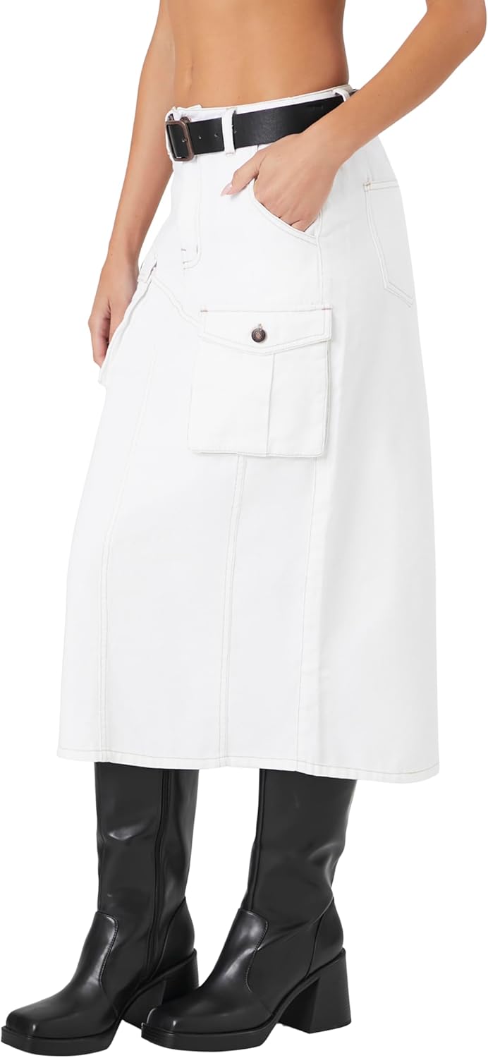 Forever 21 Womens Belted Twill Midi Skirt - Image 3