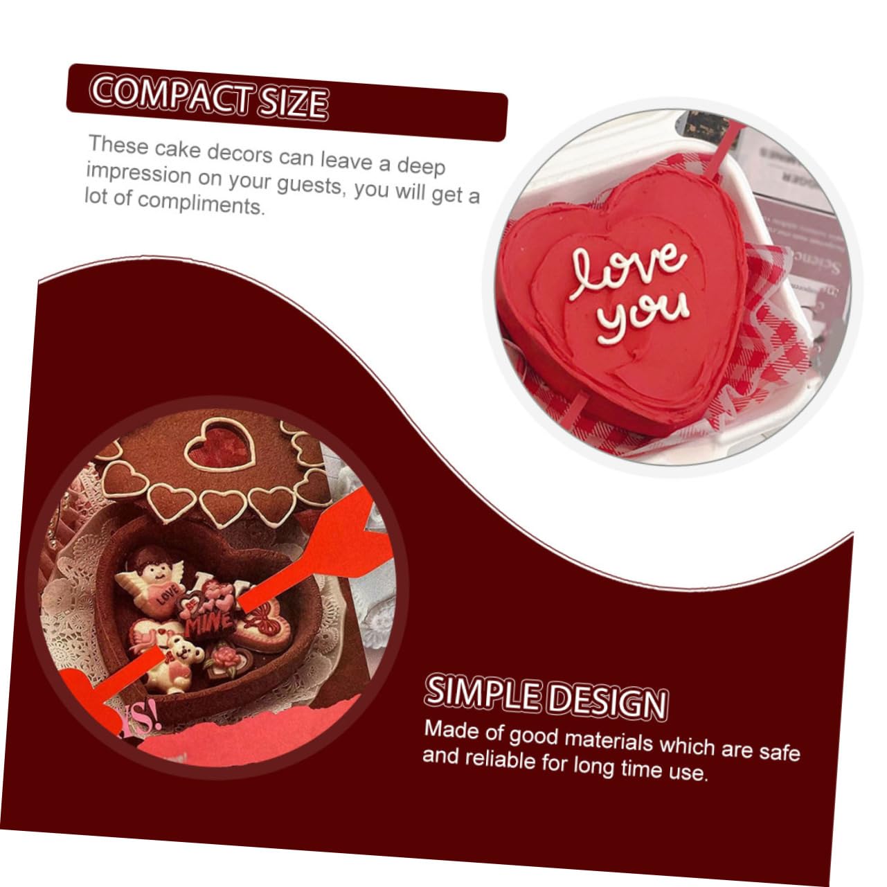 Toyvian 100piezas Adornos De Pastel De Cupido Para Decoración De San Valentín Toppers Para Tartas y Decoraciones Para Bodas y Fiestas