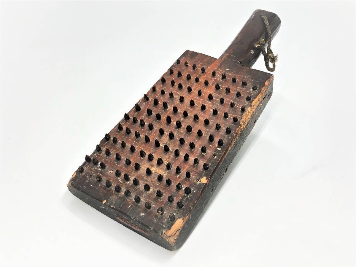 鬼おろし 木製おろし器 室町時代 蔵出品 N0605E 竹製鬼おろし