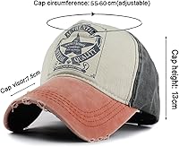 Vista 2 de Gorra de béisbol vintage con remaches de moda con letras cruzadas de algodón de mezclilla con borde deshilachado, sombrero de sol ajustable unisex