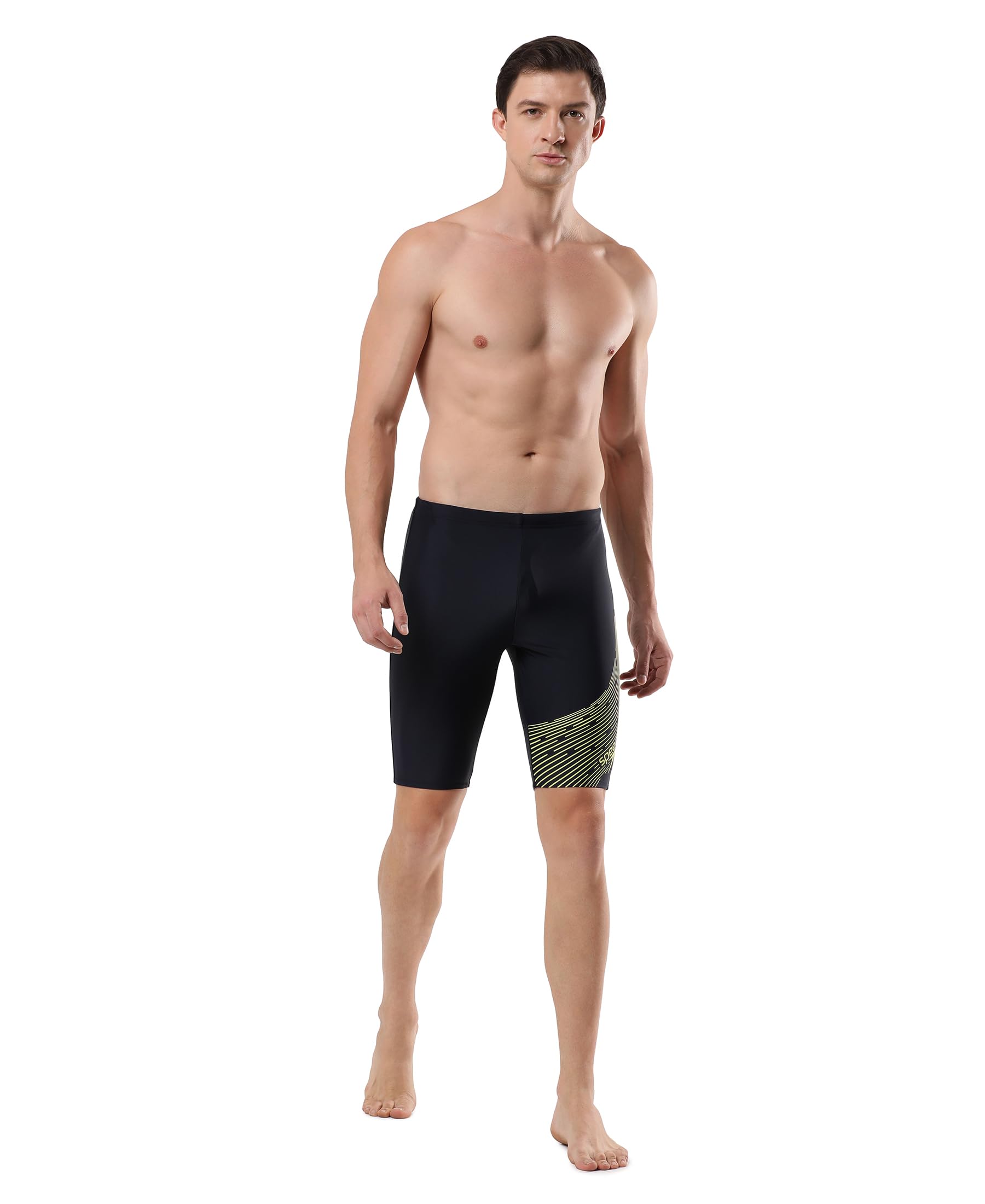 Speedo Men's Endurance 10 Medley Logo Jammer - True Navy & Lemondrizzle 4