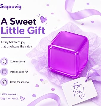 squishy cube Stress Ball,3.5cm(1.38Inch) Cube Fidget Toys,Squishy Cube for Anxiety Relief Stress Reliever,Stress Relief Toys for Adults Kids Children Teens (Purple)