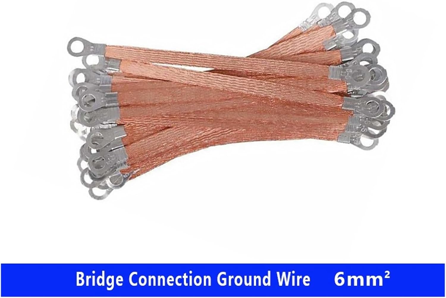 ブリッジ接続 アース線 スパンケーブル 6 正方形 アルミボックス ソフト接続穴 サイズ 8mm (300MM_30PCS)