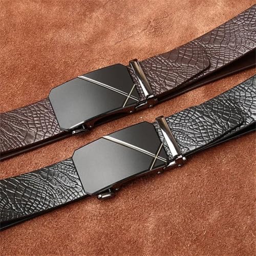 Men Leather Belt Solid Cowhide Silver Plated Buckle Jeans3