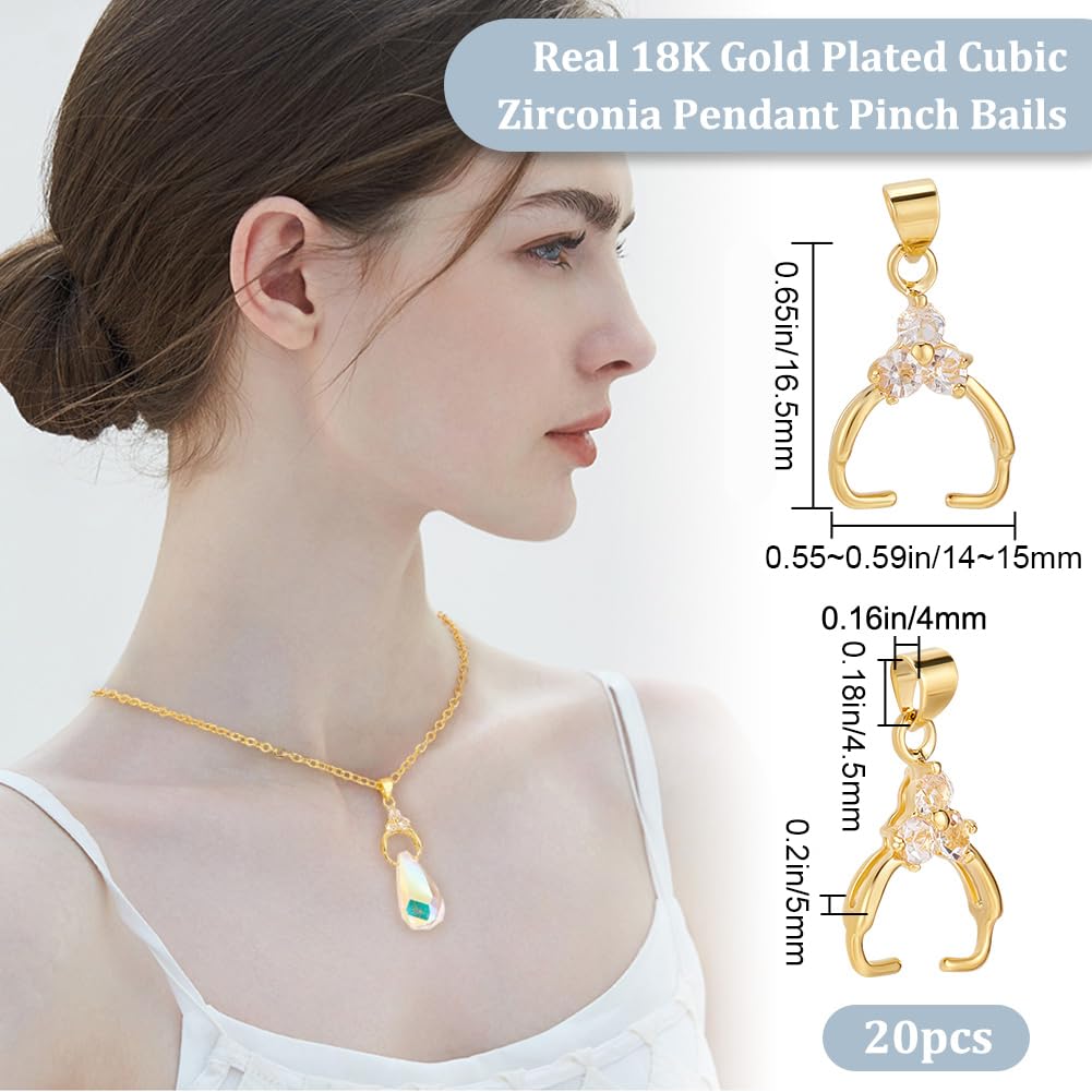 Beebeecraft 1 Boîte De 12 Bélières Plaquées Or 18 Carats Et