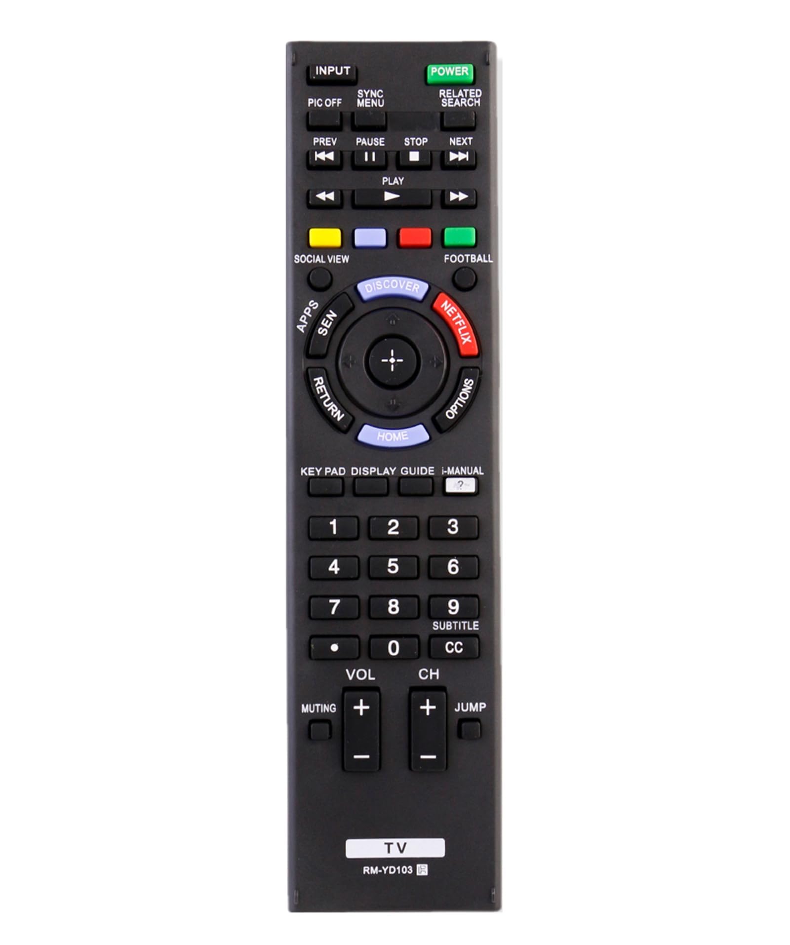 Amazon.com: RM-YD103 Replaced Remote fit for Sony TV KDL-60W630B