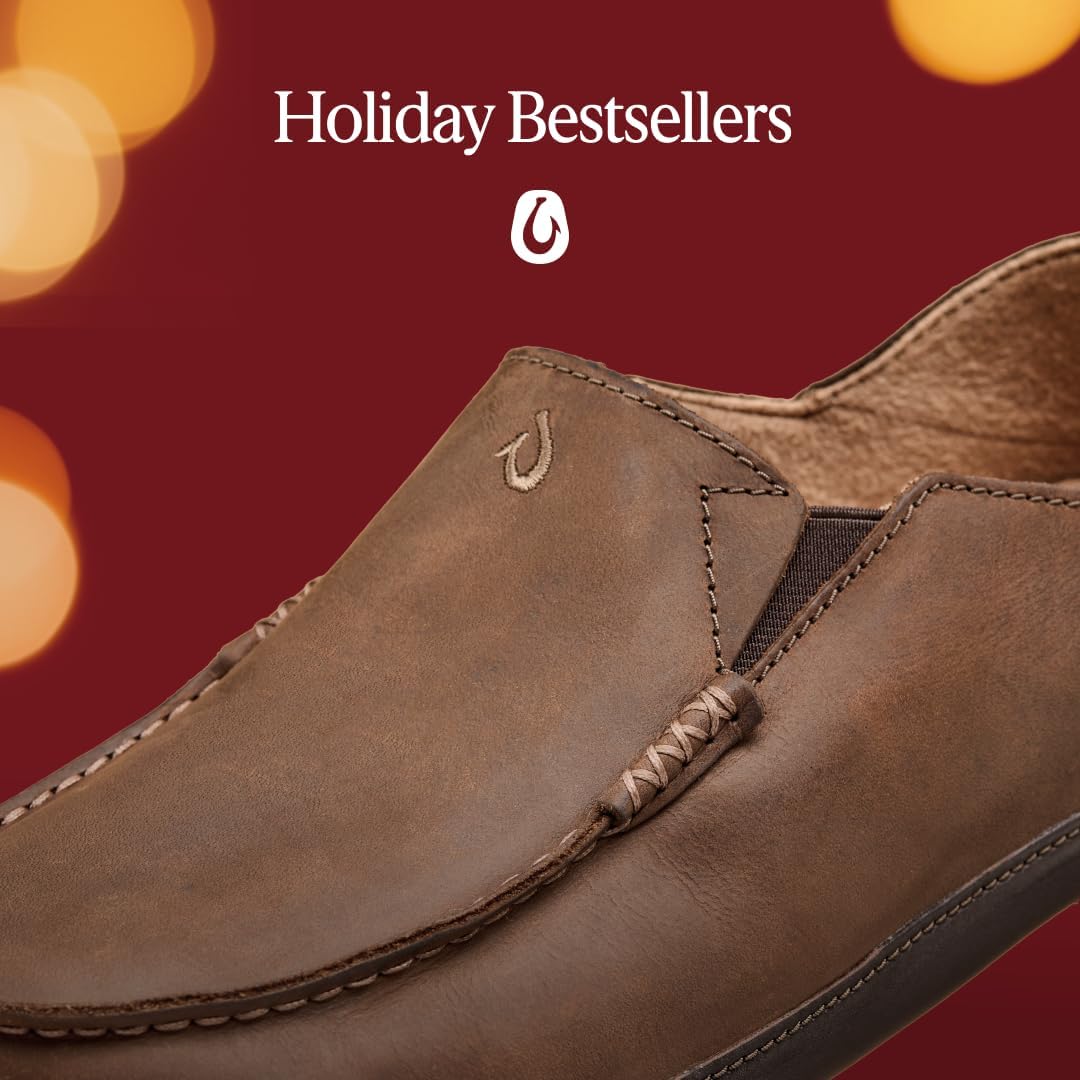 OLUKAI Moloa Men's Premium Leather Shoes, Easy Slip On & Off Design, Casual & Versatile Loafer, Drop-in Heel & Enhanced Traction - Image 5