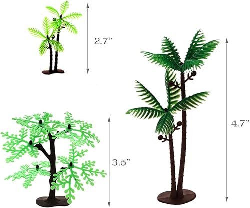 Miniatura 4 de Juego de juguetes de dinosaurios de 30 piezas, figuras de dinosaurios de plástico, árboles y rocas de dinosaurios realistas, huevos y nido de