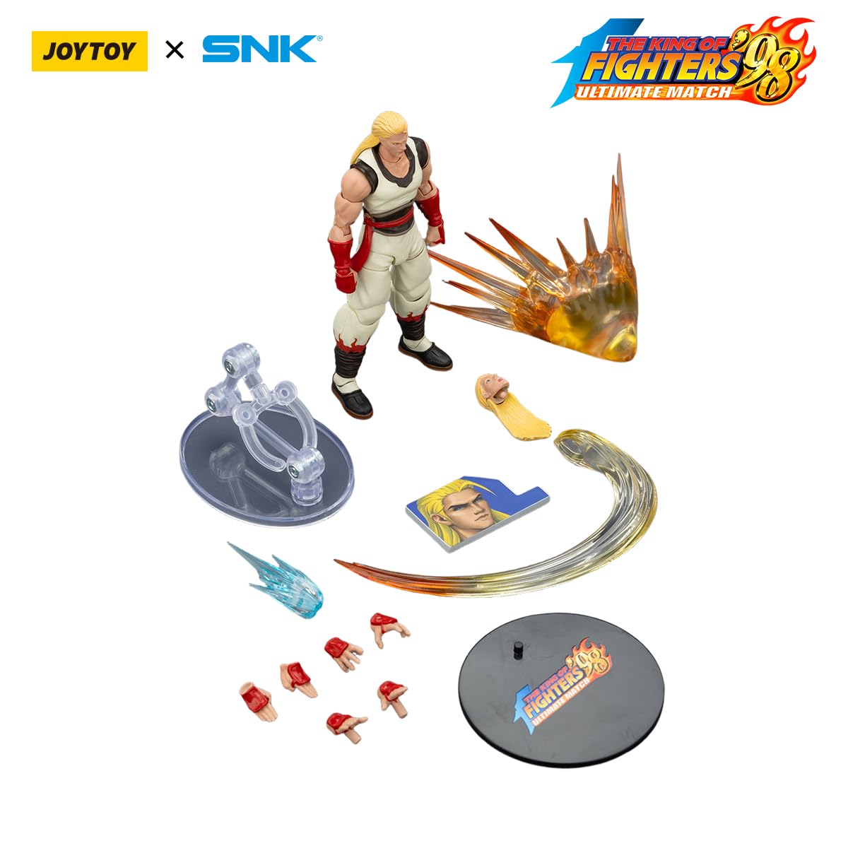 JOYTOY SNK Figurka 1/18 KOF '98UM Fatal Fury Team Andy Bogard Prezenty kolekcjonerskie, zabawki dla dzieci w wieku 15+ i dorosłych 11,8 cm przedsprzedaż
