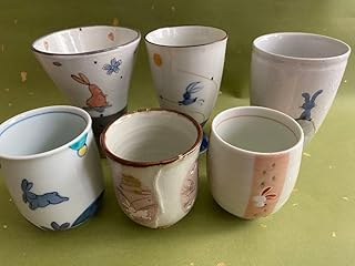 うさぎ柄 湯呑&フリーカップ 6個セット 兎 ウサギ