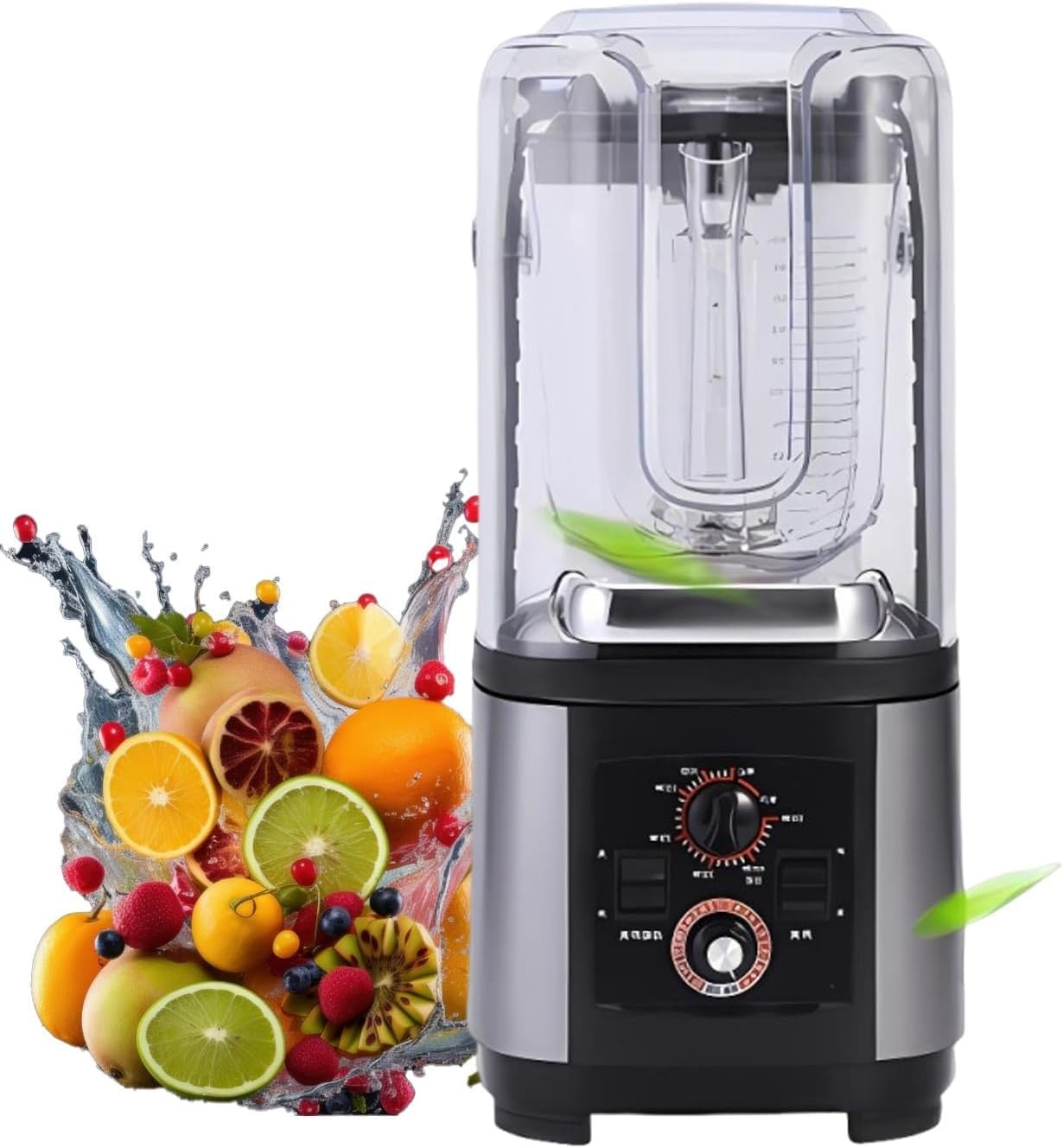 Frullatore commerciale da 2200 W per frullati, barattolo da 2 l, tritaghiaccio resistente, autopulente, controllo della velocità variabile per prestazioni professionali