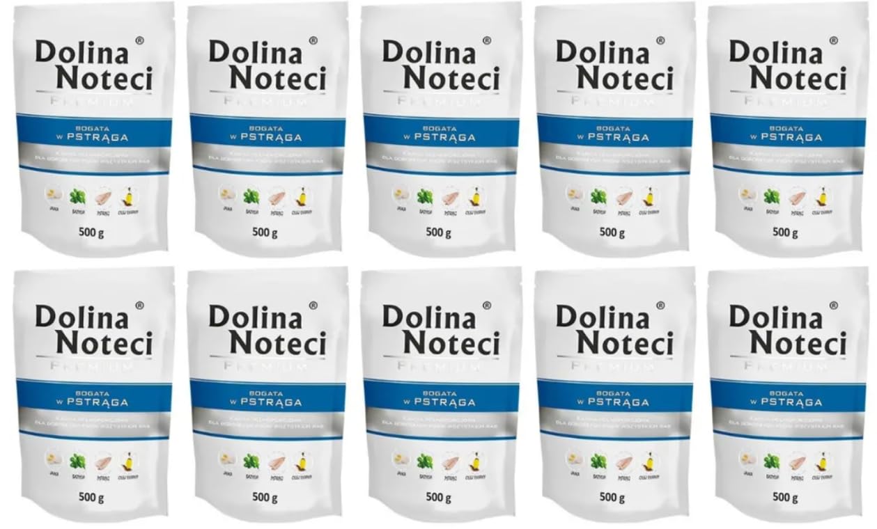 Dolina Noteci Alimentation Chien Nourriture Humide de Qualité Supérieure Truite Sans Gluten 10 x 500 g