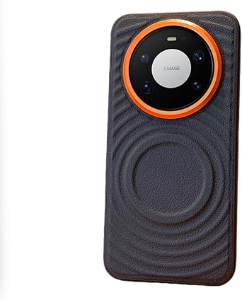 DAYJOY Wave-Textured Magnetic Leather Case Compatible with Huawei Mate 80/80 Pro,Camera Protection & Anti-Slip Grip Cover Black