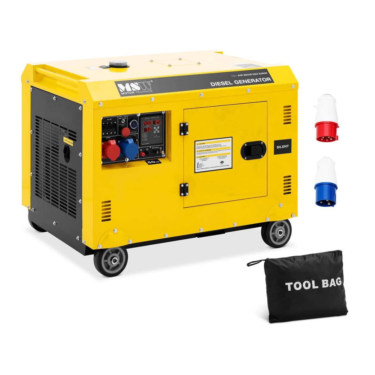 MSW MSW-AVR 8500S MAX EURO5 Grupo electrógeno diesel 8500 W 30 L 230/400 V móvil AVR Euro 5 Grupo electrógeno diesel