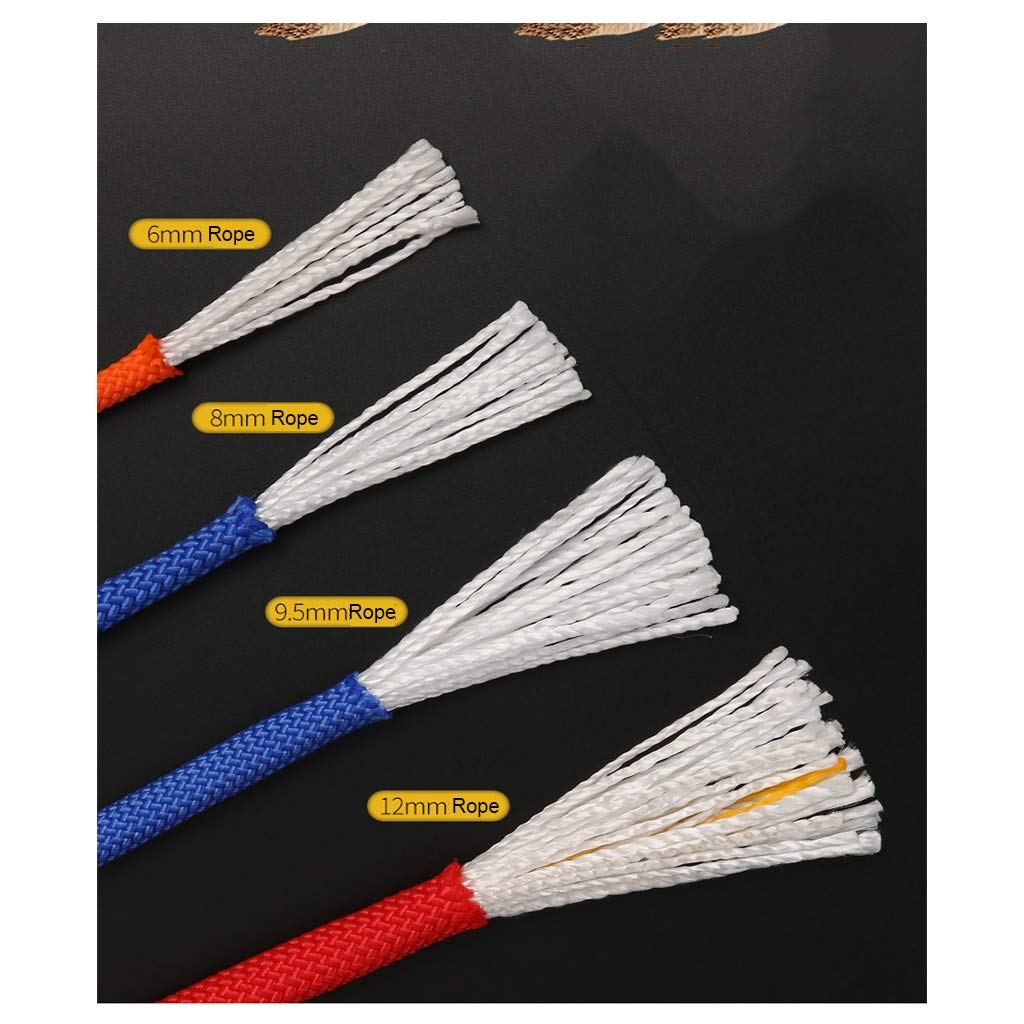 Kletterseil 9,5 mm lebensrettendes statisches Seil, Outdoor-Speed-Drop-Seil, Kletterseil, Hundeleine, Camping-Rettung, Karabiner, Abenteuerseil, feuerfestes Nylonseil (Größe: 30 m)