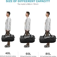 Vista 5 de Gonex Bolsa de lona impermeable extra grande de 40 L, 60 L, 80 L, bolsa de lona seca de viaje, bolsa resistente con correas y asas duraderas