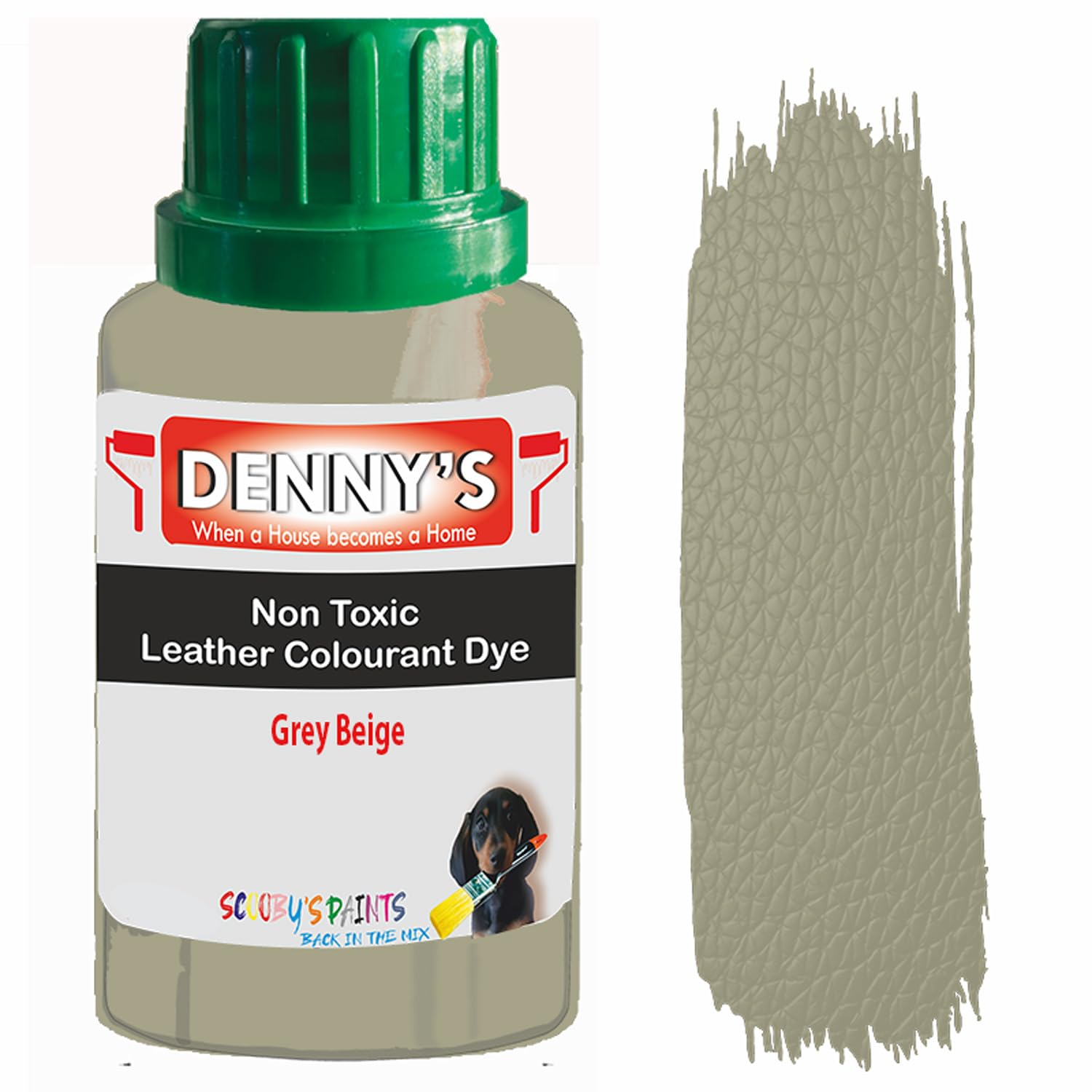 All in One Leather Colourant Self Seal Leather Dye Repair Paint for Furniture, Sofas, Car Seats (Grey Beige, 250ml Bottle)