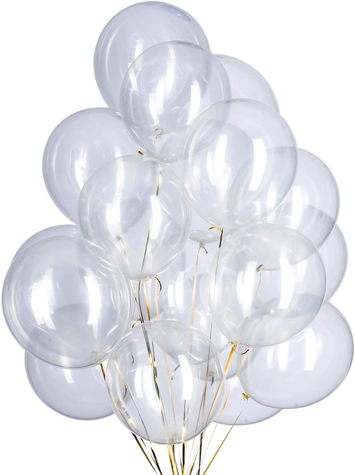 GAKA 12 inch Clear Balloons Transparent Balloons Helium Balloons Clear Latex Balloons Party Decorations Supplies Pack of 50