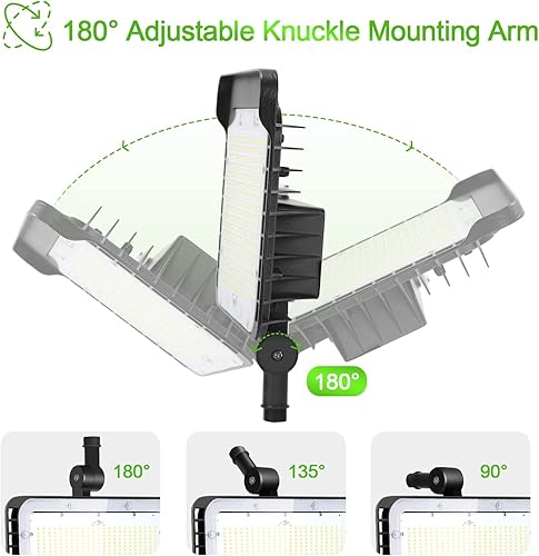 Miniatura 3 de DragonLight Luz de inundación LED de 240 W con fotocélula del anochecer al amanecer, IP65, impermeable, ajustable, montaje en nudillos, reflectores