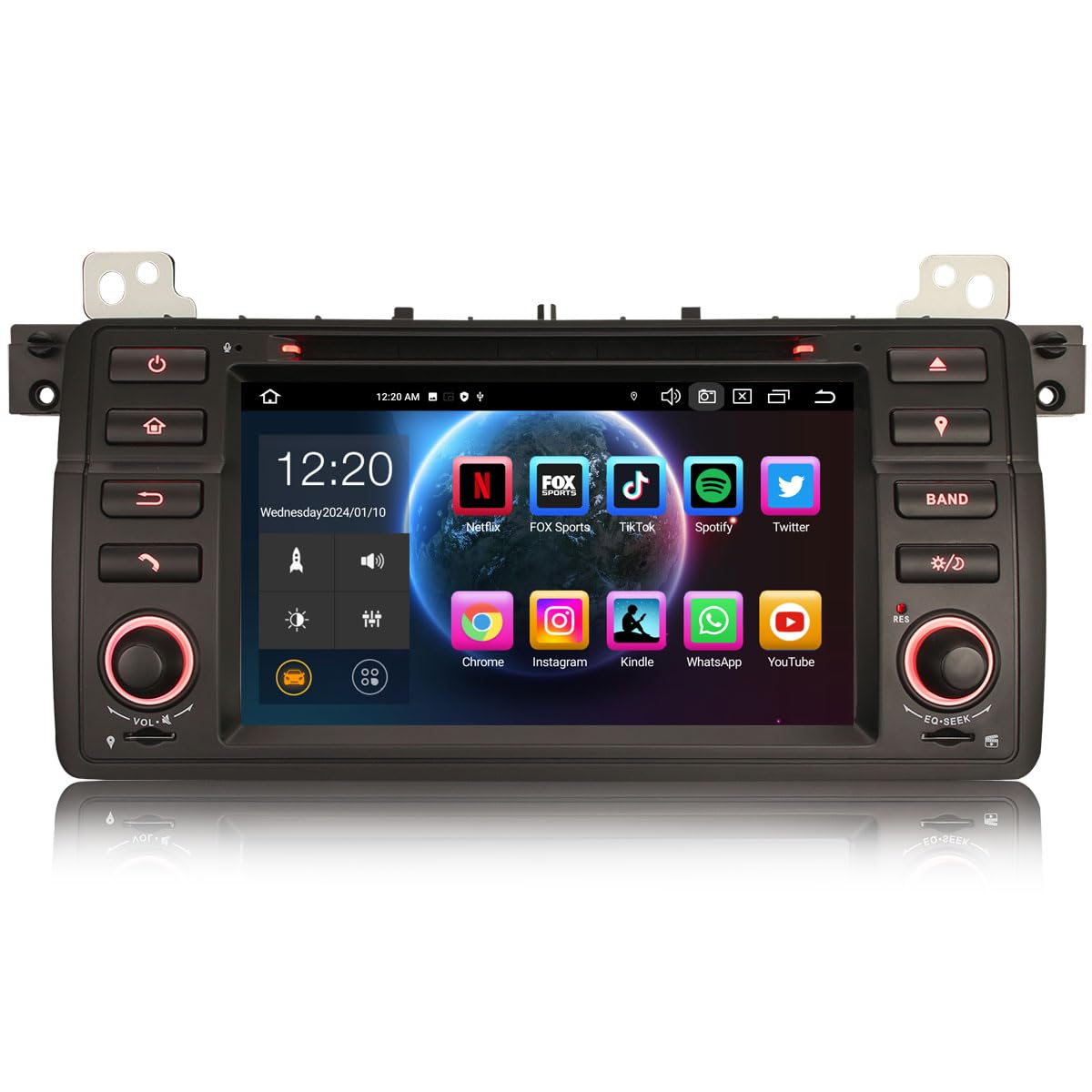 Erisin 8-Core Android 14 Bluetooth 5.0 DVD Autoradio per BMW Serie 3 M3 E46 Rover 75 MG ZT 7 pollici Supporta GPS Navigatore Wireless CarPlay Android Auto DAB+ FM Radio OBD2 TPMS RDS 4GB+64GB