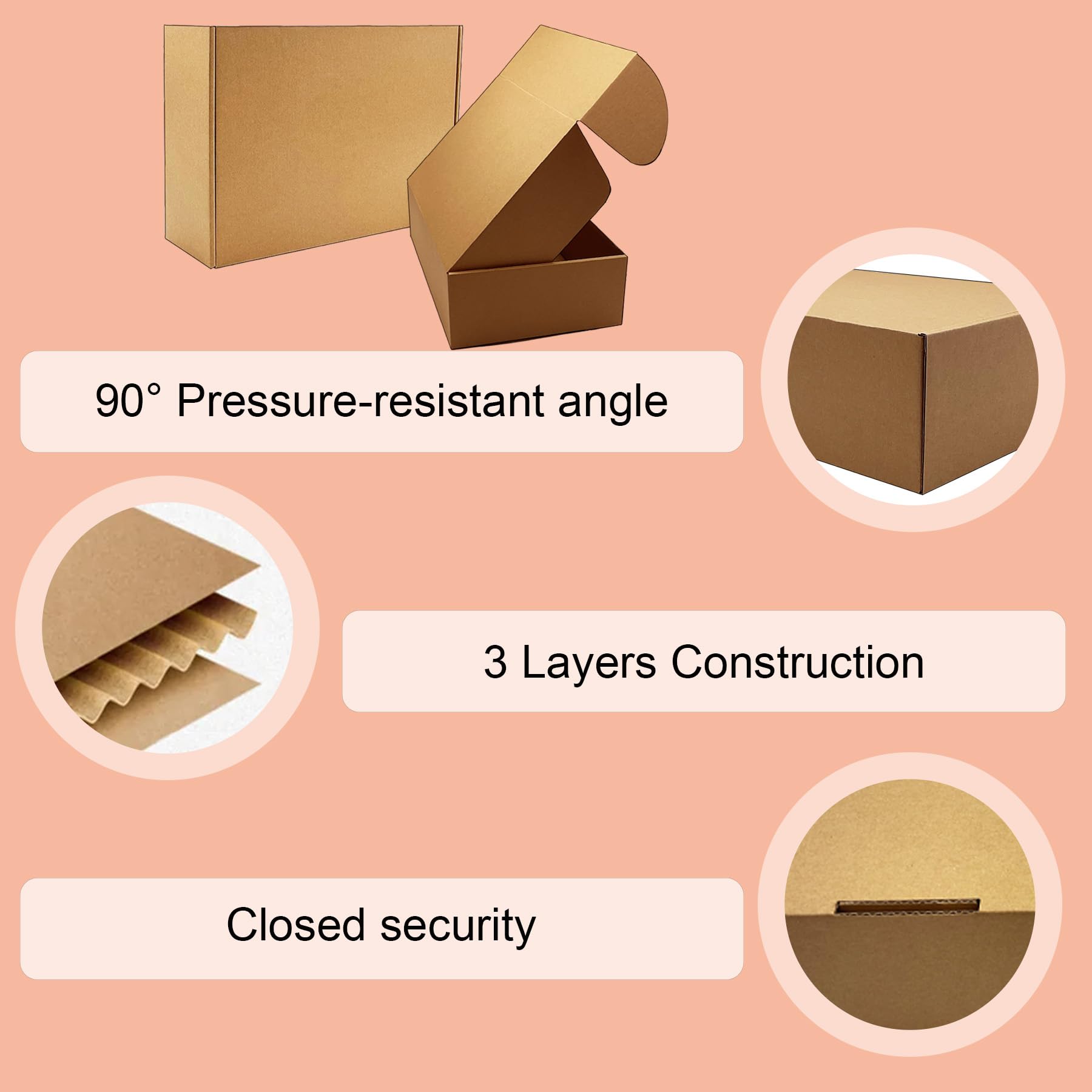 20 braune Wellkartons, 33 x 22,9 x 10,2 cm, für Versand & Verpackung, stabil und recycelbar