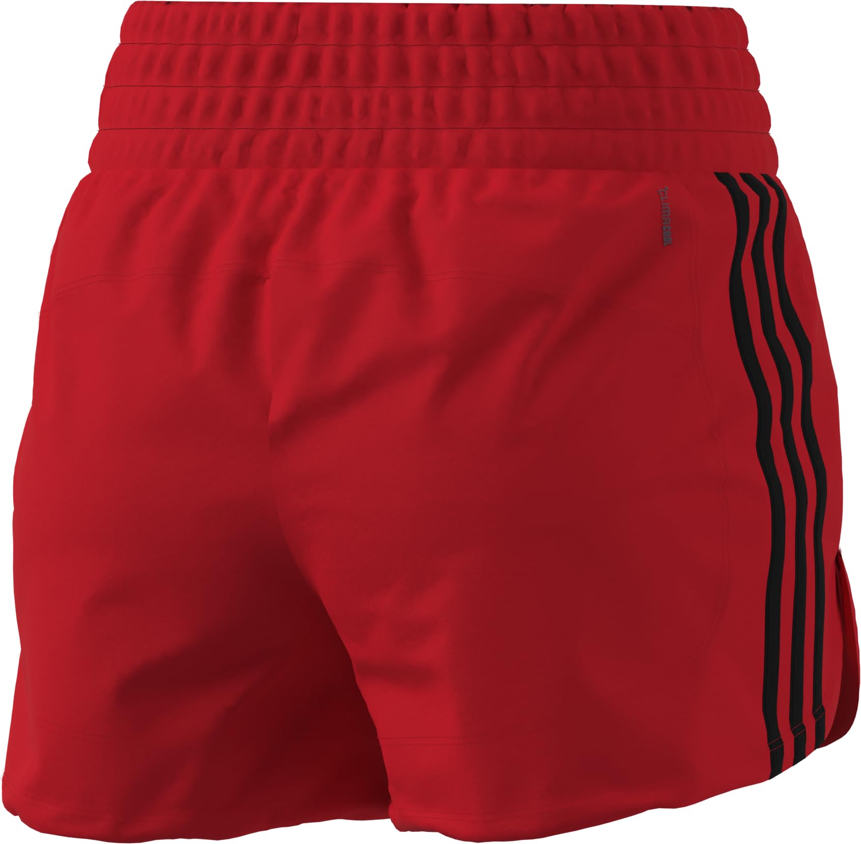Adidas Mujer Pacer Training 3-Stripes Woven High-Rise Shorts, Pure Ruby/White, M 3 Inch
