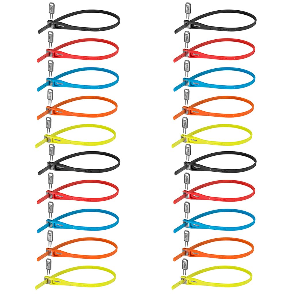 Hiplok Z Lok 20 Count Zip Key Lock, Multi Color