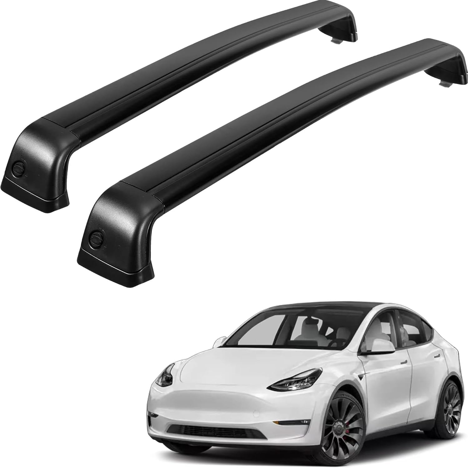 Premium poprzeczki dachowe kompatybilne do Tesla Model Y 2017-2024, Bagaznik dachowy o dużej nośności do boksu dachowego i uchwytu na rowery