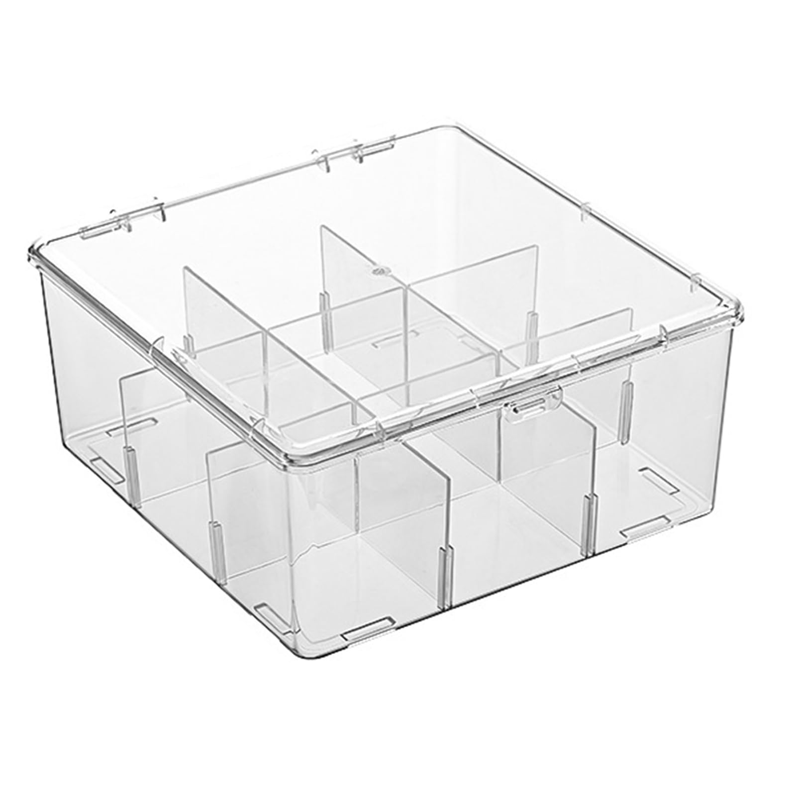 Kahdgss A Transparent Box For Game Cards Documents Cosmetics With Removable Partitions Large Container Jewelry Storage Case