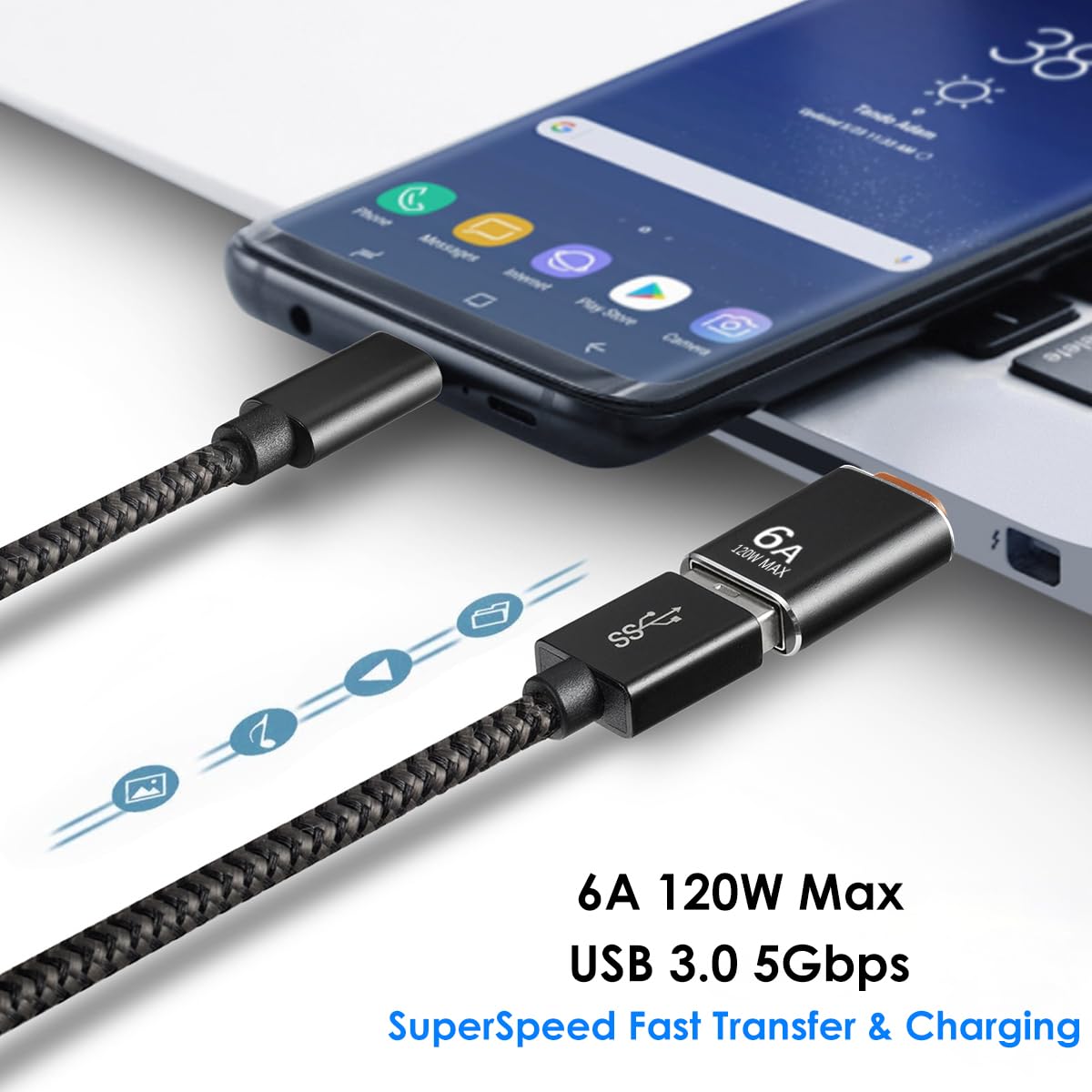 Adattatore USB a USB C 4 Pezzi, Adattatore USB Tipo C a USB3.0, Compatibile con MacBook, iPhone 17/16/15, iPad, Samsung Galaxy S25 S24 S23 A56 A16 A36, Telefoni, Tablet, PC