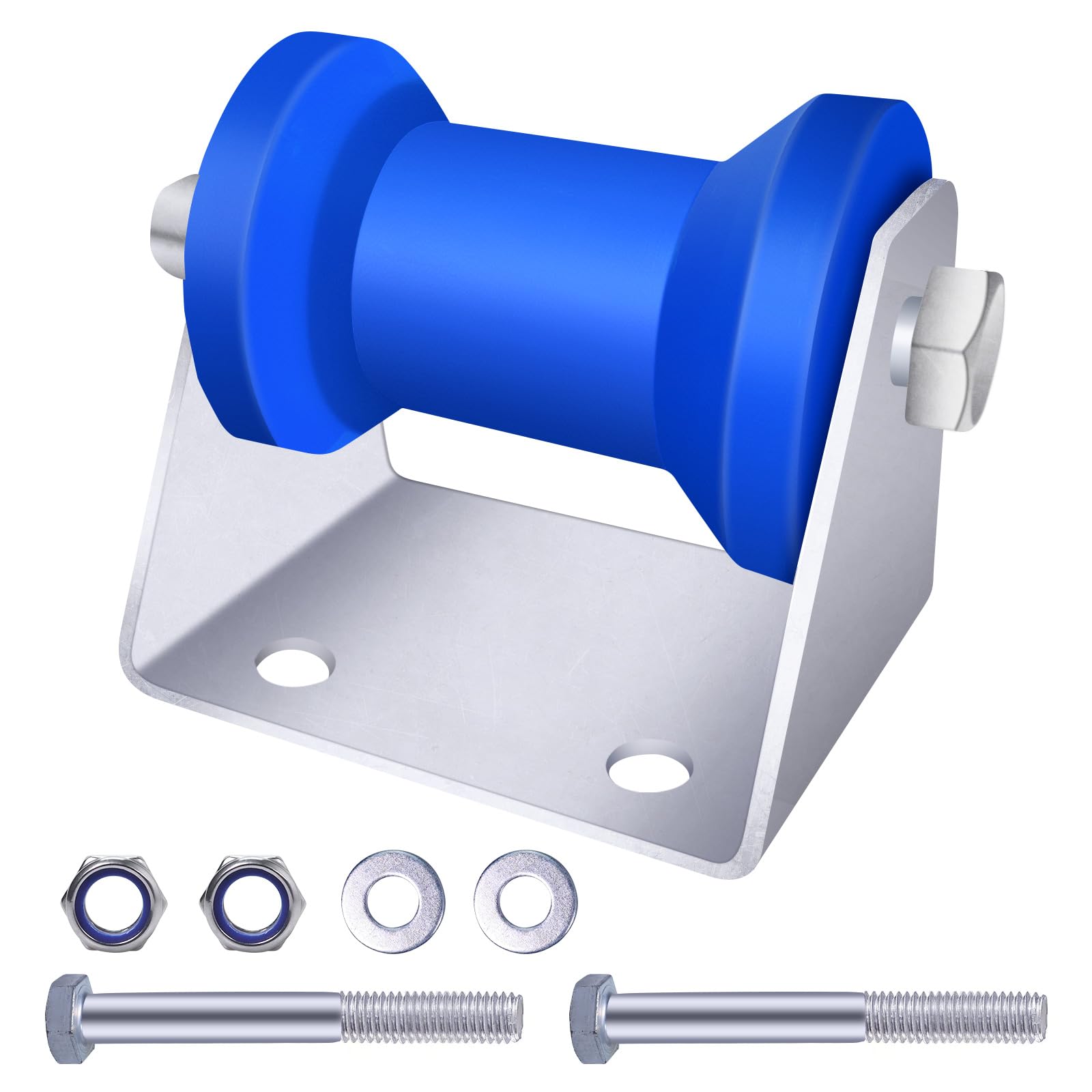 XIANGZI 4INCH/5INCH Updated Boat Trailer Rollers with Brackets Blue Keel Roller Assembly Galvanized Steel